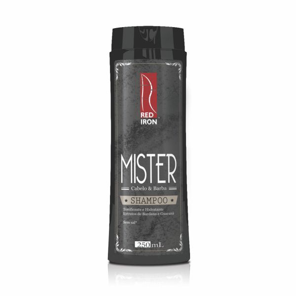 Shampoo Mister - Red Iron - Cabelos e Barba - 250ml (produto em falta no momento)