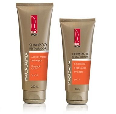 Kit Shampoo 250 ml e Hidratante Macadâmia 200 ml - Cabelos grossos/crespos